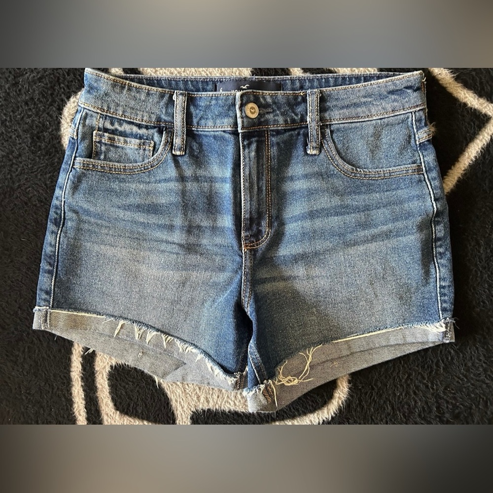 Hollister Midi Short Cut Off Jean Shorts